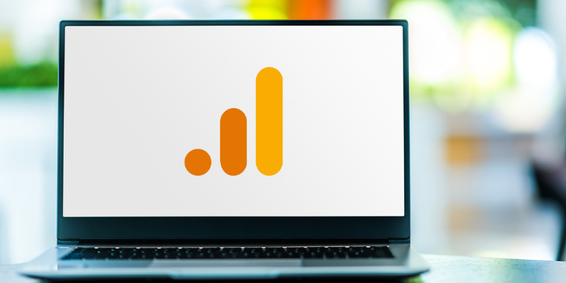 Google Analytics Logo on Laptop